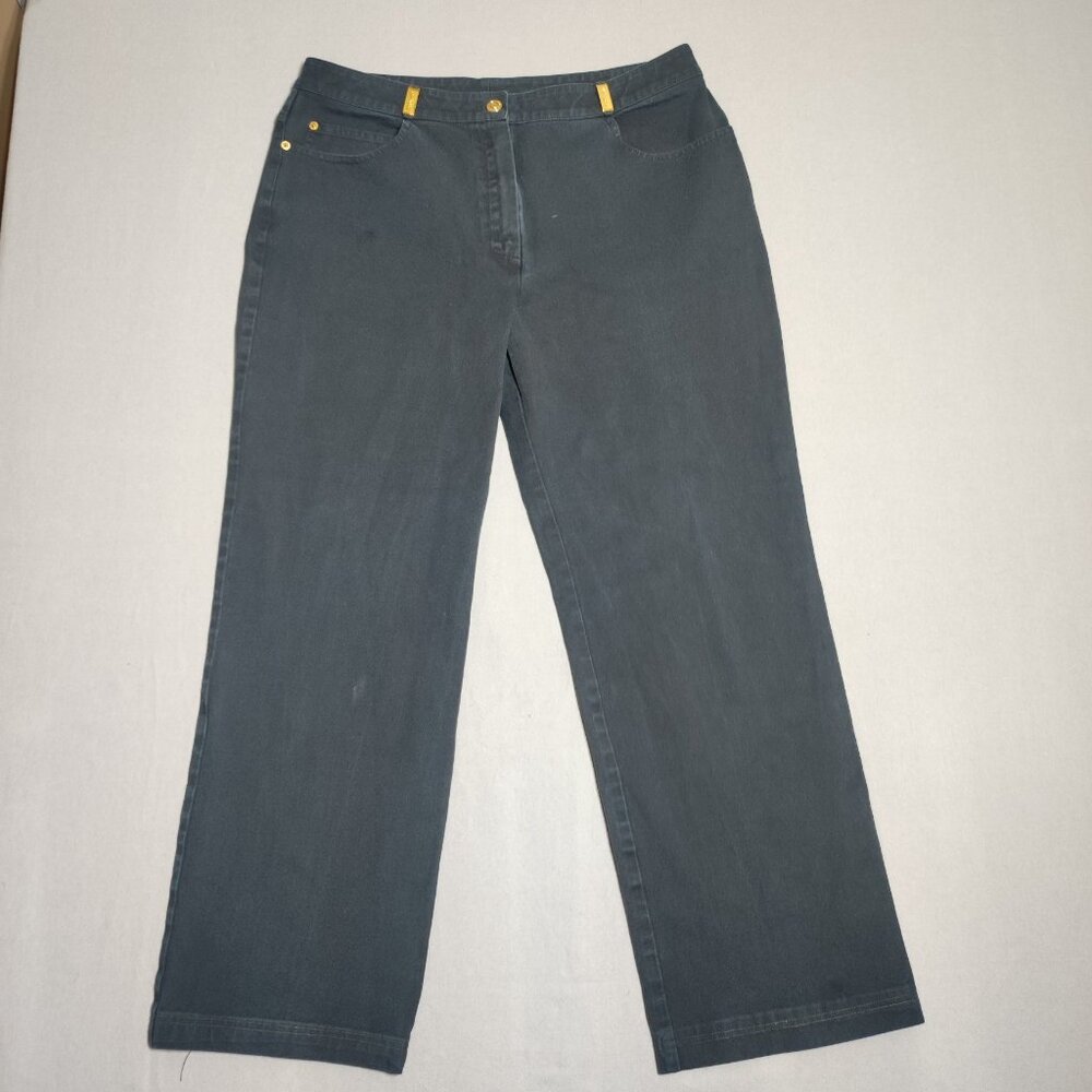 St. John Sport jeans women's size 14 bluish black colour straight leg